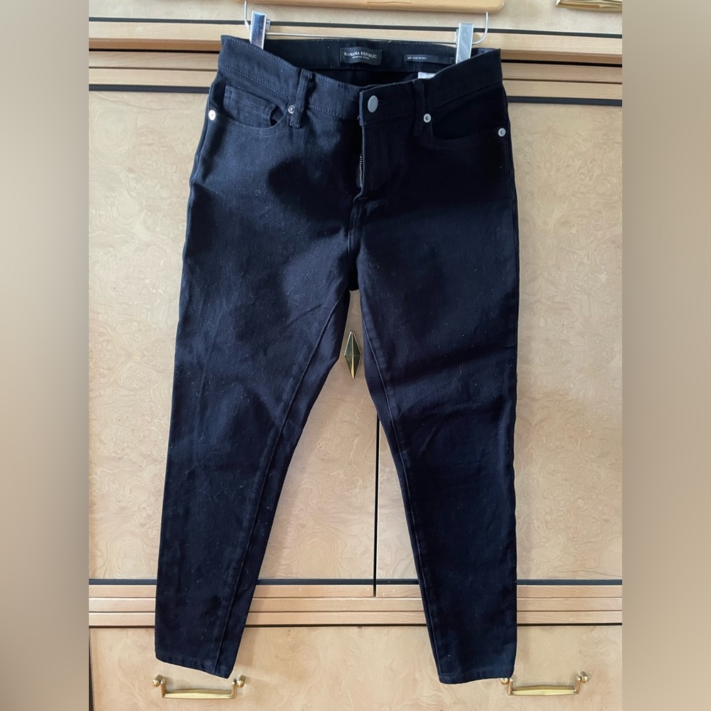 Banana Republic midrise skinny black stretch jeans 28/Short